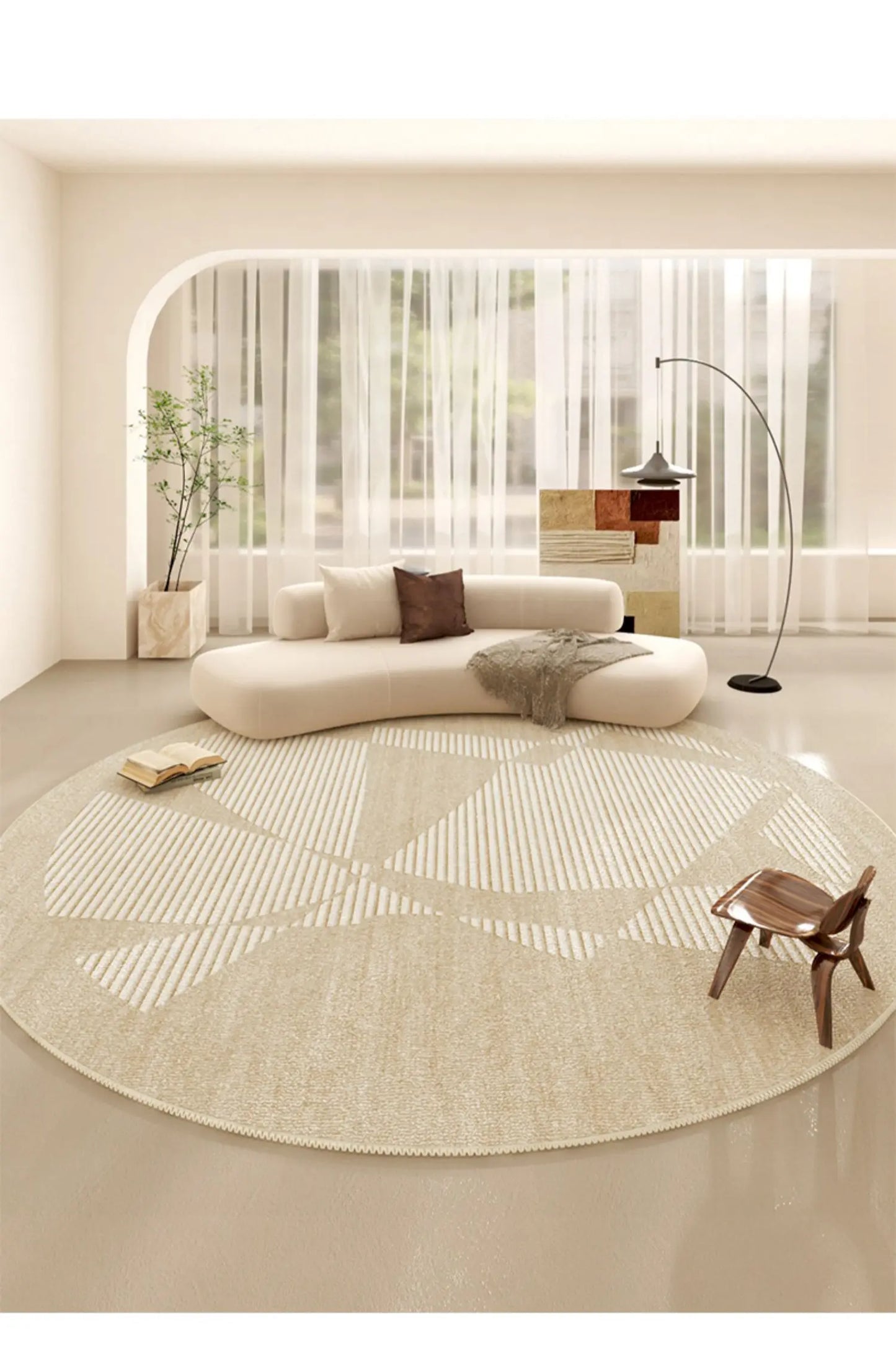 Alfombras redondas minimalistas para salón, dormitorio, estilo japonés, suaves. Precios bajos