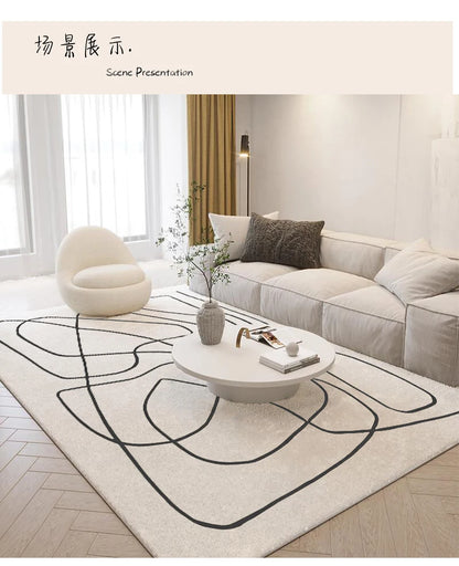 Nordic style rugs for living room, bedroom. Abstract art in simple lines. Various models and sizes at a good price