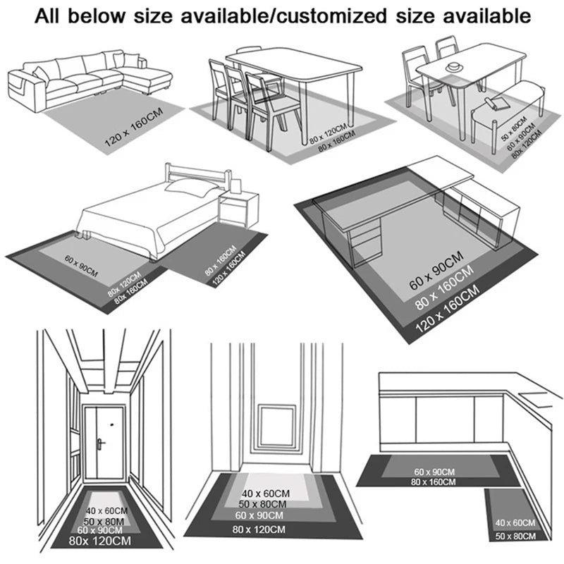 Tapetes Geométricos Vermelhos Nórdicos para Sala de Estar - Estilo Moderno em Vários Modelos e Tamanhos