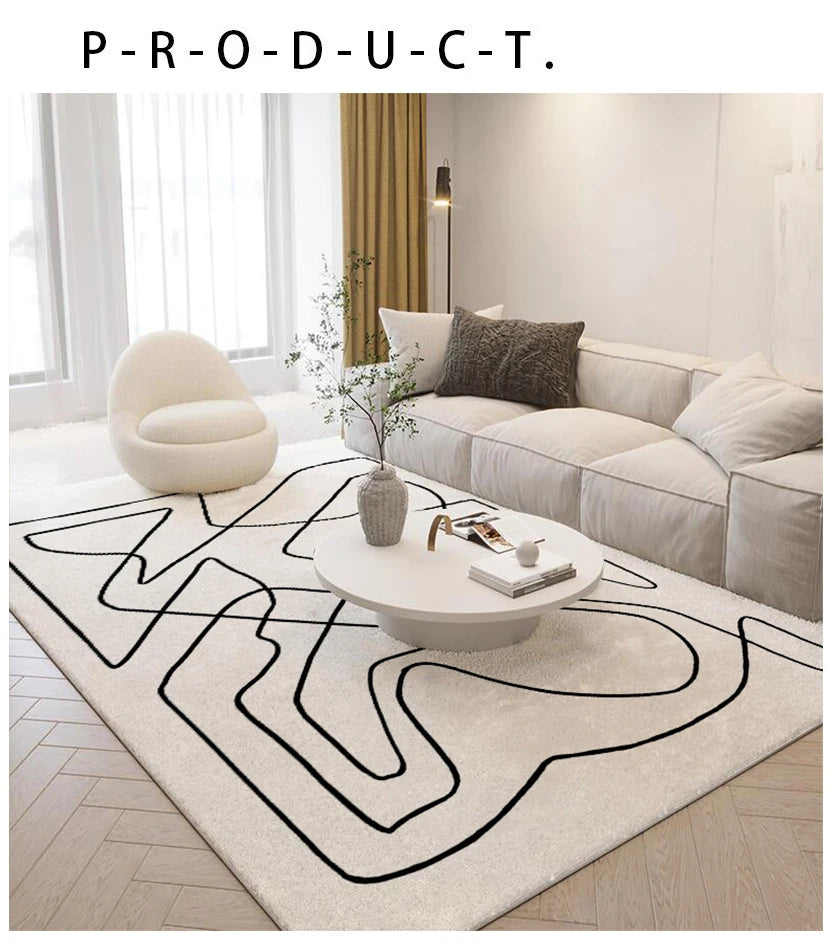 Nordic style rugs for living room, bedroom. Abstract art in simple lines. Various models and sizes at a good price