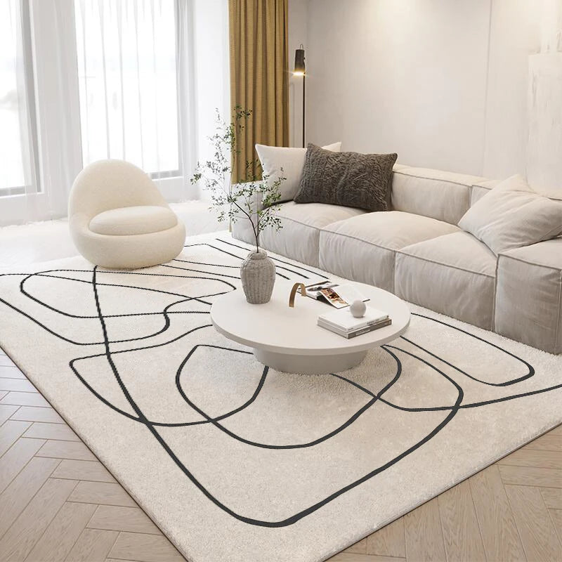 Nordic style rugs for living room, bedroom. Abstract art in simple lines. Various models and sizes at a good price