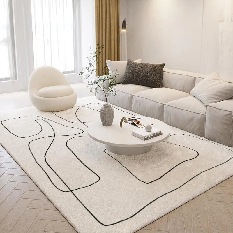 Nordic style rugs for living room, bedroom. Abstract art in simple lines. Various models and sizes at a good price