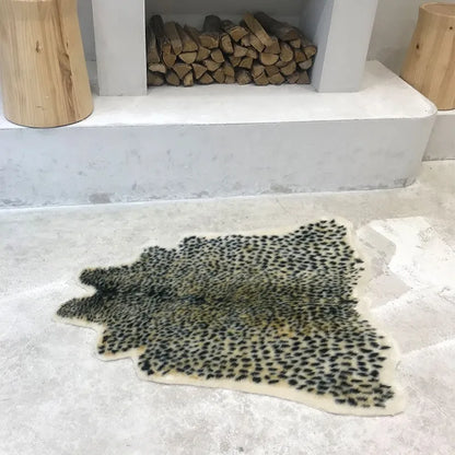 Tapete com Padrão Leopardo - Decoração Elegante para Sala de Estar, Estilo Animal, 90x110cm