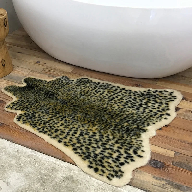 Tapete com Padrão Leopardo - Decoração Elegante para Sala de Estar, Estilo Animal, 90x110cm